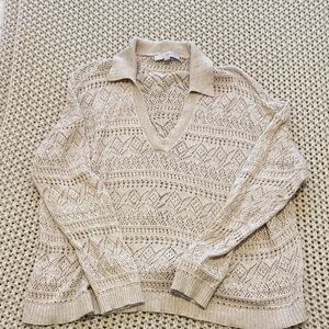 LOFT Beige V-Neck Sweater